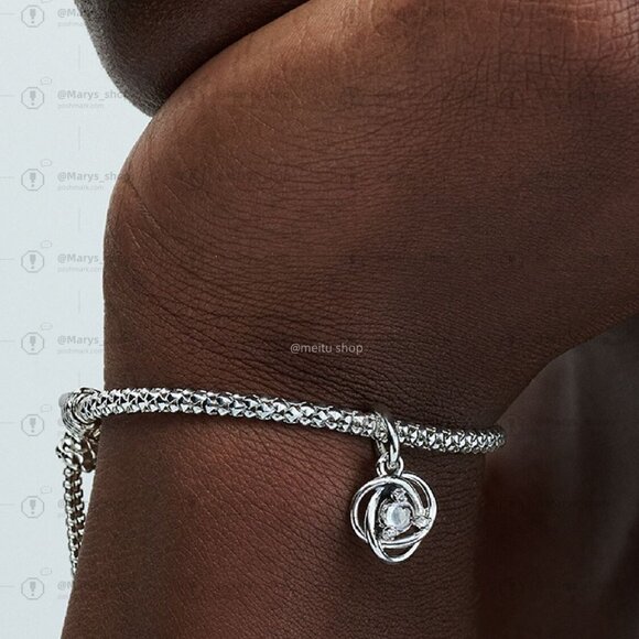 Pandora Clear Eternity Circle Dangle Charm - Picture 4 of 6